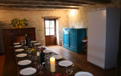 La salle à manger du Hameau du Manoir de La Gabertie